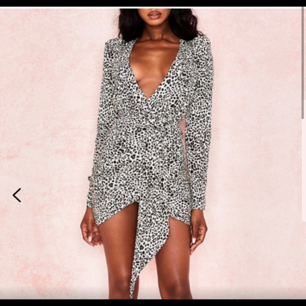House of CB Black and White Leopard Print Sandy Dress